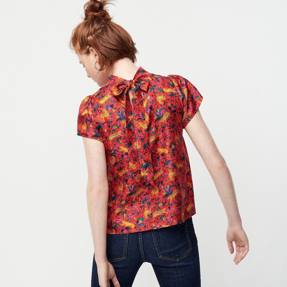 J. Crew jungle cat silk blouse